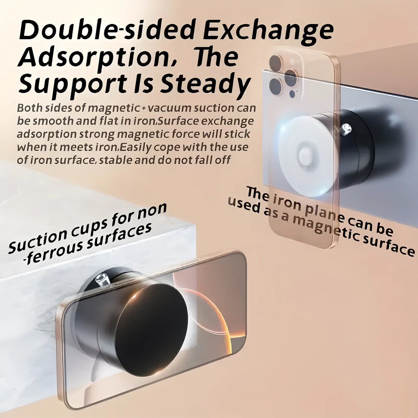 360 Vacuum Strong Magnetic Phone Holder Suction Cup Car Stand Foldable Car Mount